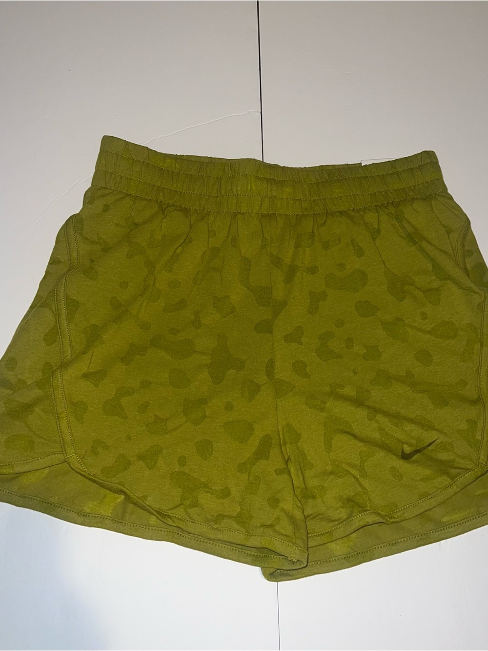 Nike girls Olive Green Athletic Shorts with Subtle Print